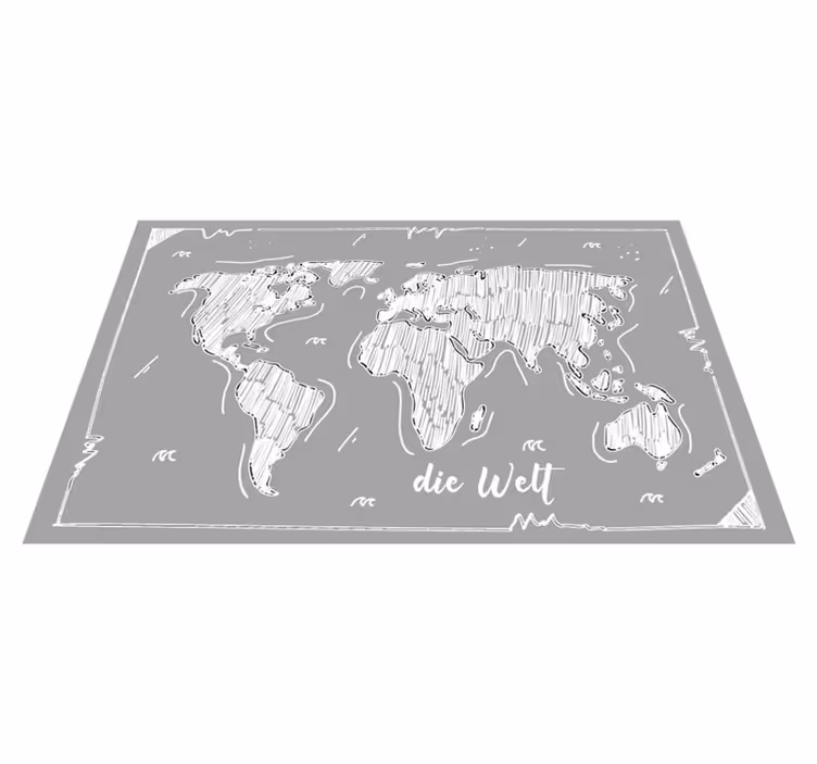 Dywan winylowy mapa świata kontur świata - TenStickers