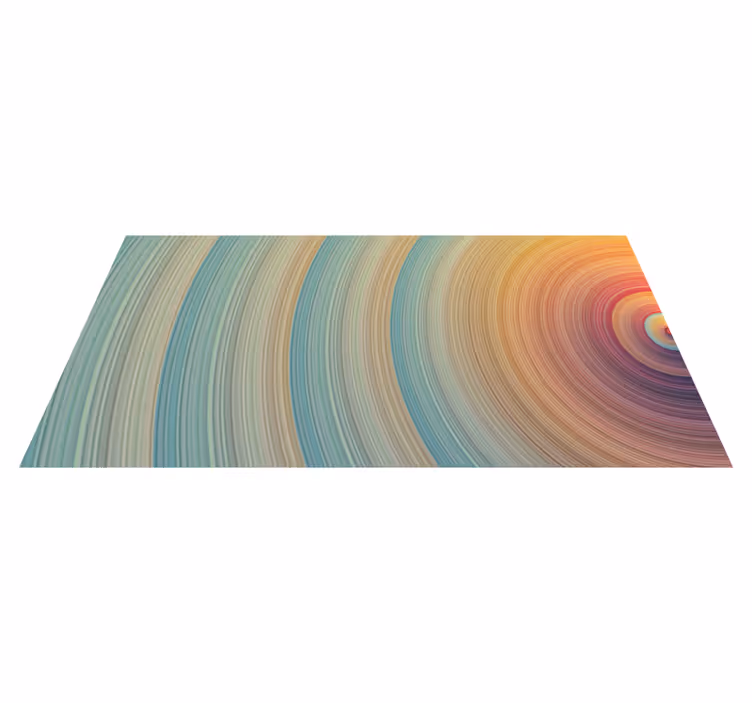 Minimalistyczny dywan winylowy spiralne fale kolorów - TenStickers