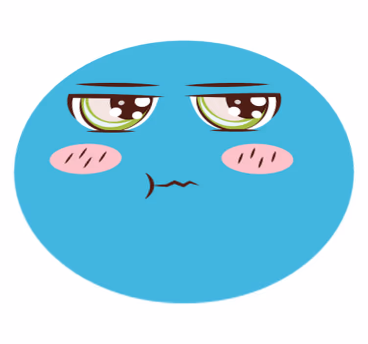 Dywan winylowy Niebieska kreskówkowa twarz - TenStickers