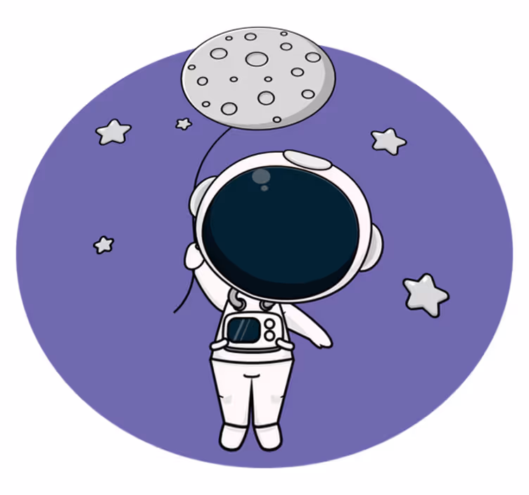 Dziecięcy dywan winylowy astronauta z balonem - TenStickers
