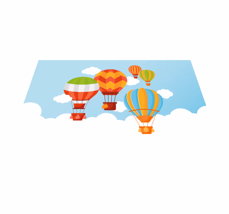 Dywan winylowy kolorowe balony na gorące powietrze - TenStickers