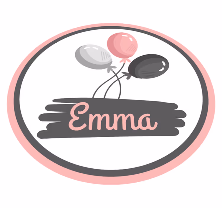 Dywan winylowy z imieniem spersonalizowany motyw balonu - TenStickers