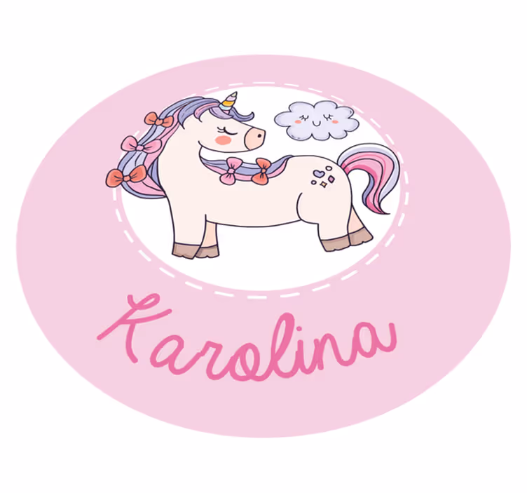 Dywan winylowy z imieniem jednorożec z imieniem - TenStickers