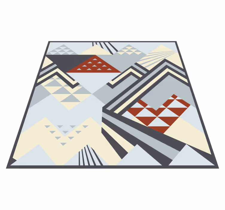 Dywan winylowy wzór geometryczny szare, nowoczesne kształty - TenStickers