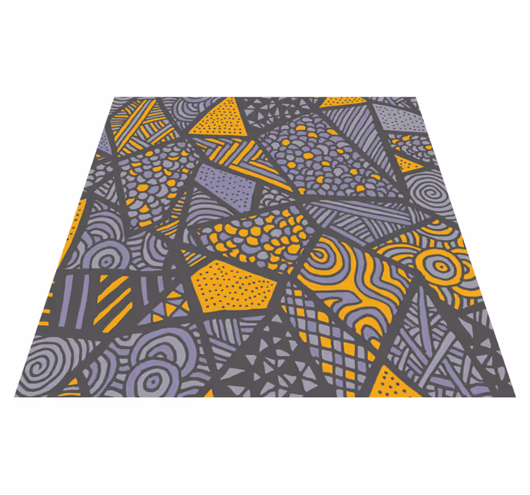 Dywan winylowy wzór geometryczny dynamiczne szare kształty - TenStickers