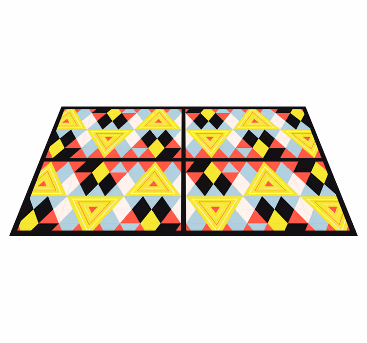 Dywan winylowy wzór geometryczny żywe trójkąty - TenStickers