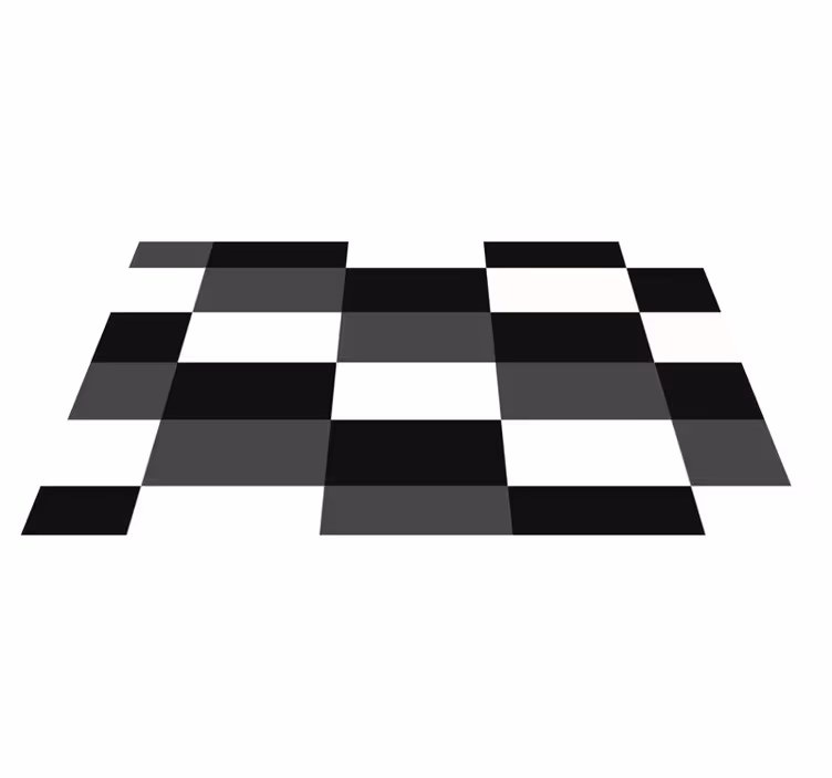 Dywan winylowy wzór geometryczny czarno-biała kratka - TenStickers