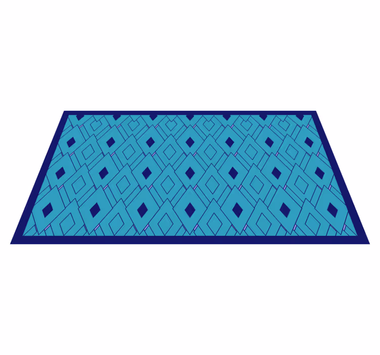 Dywan winylowy wzór geometryczny niebieskie diamenty - TenStickers
