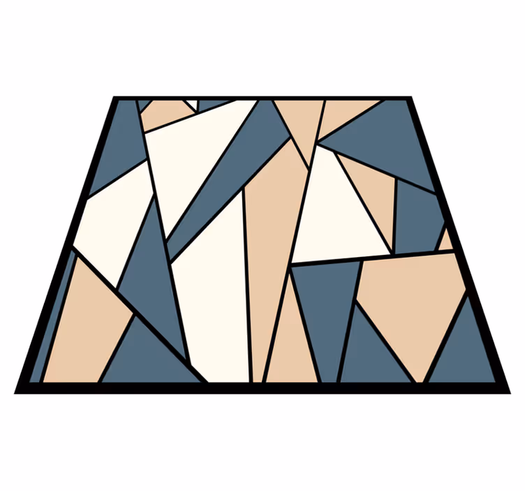 Dywan winylowy wzór geometryczny sekcje szare i beżowe - TenStickers
