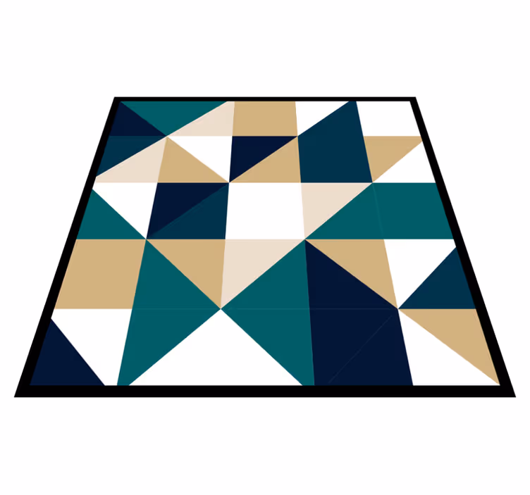 Dywan winylowy wzór geometryczny trójkątne bloki kolorów - TenStickers