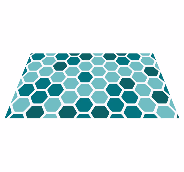 Dywan winylowy wzór geometryczny zielony motyw plastra miodu - TenStickers