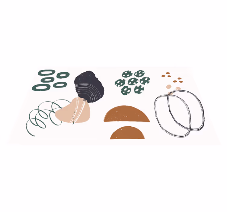 Minimalistyczny dywan winylowy abstrakcyjny układ kształtów - TenStickers