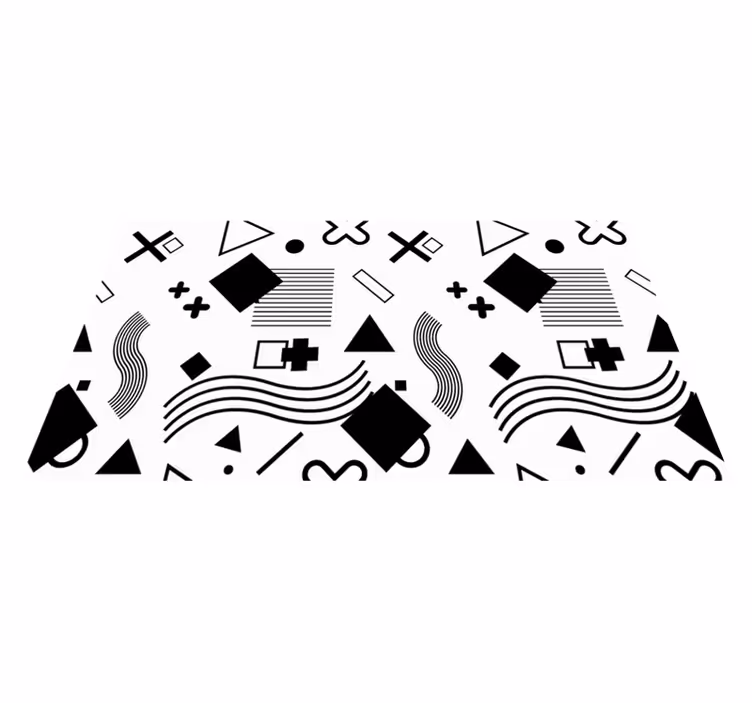 Dywan winylowy wzór geometryczny czarne wzory - TenStickers