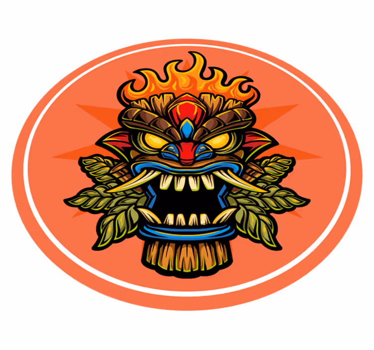 Dywan winylowy dla nastolatków maska tiki - TenStickers