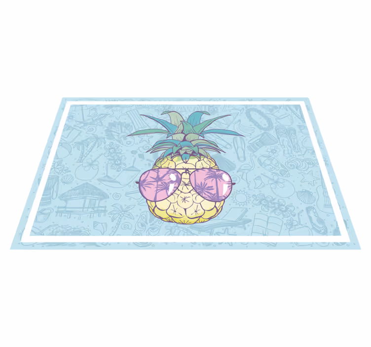 Dywan winylowy do kuchni fajne odcienie ananasa - TenStickers