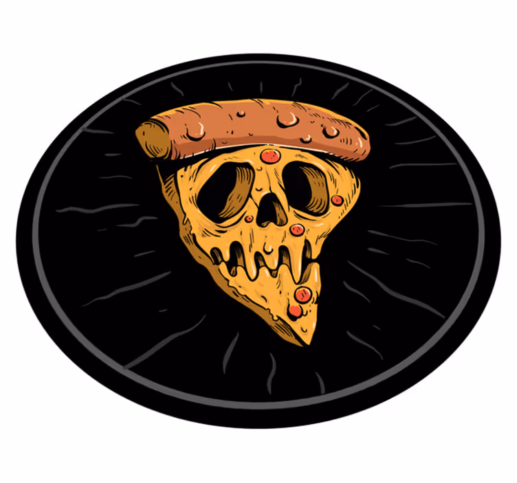 Dywan winylowy dla nastolatków plastry pizzy ze czaszką - TenStickers