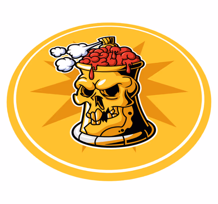 Dywan winylowy dla nastolatków czaszka-mózg - TenStickers