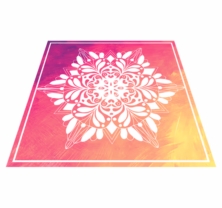 Dywan winylowy z mandalą wyszukana kompozycja botaniczna - TenStickers