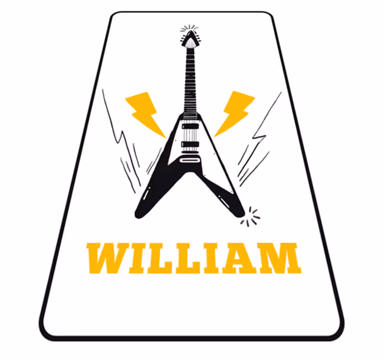 Dywan winylowy z imieniem sztuka gry na gitarze elektrycznej - TenStickers