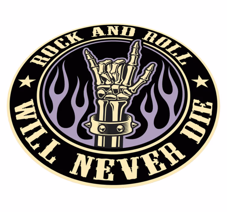 Okrągły dywan winylowy Rock and Roll ręka szkieletu - TenStickers