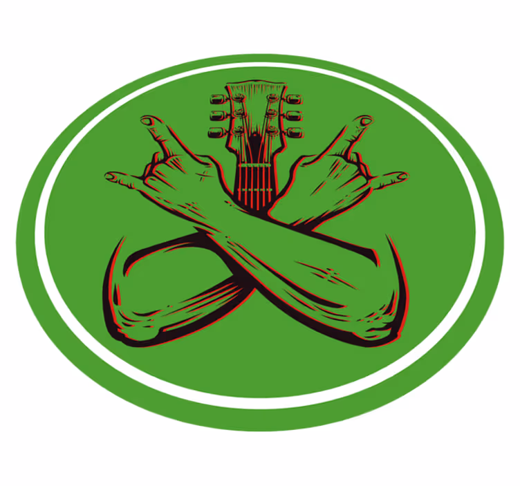 Okrągły dywan winylowy sztuka ruchu rockowego - TenStickers