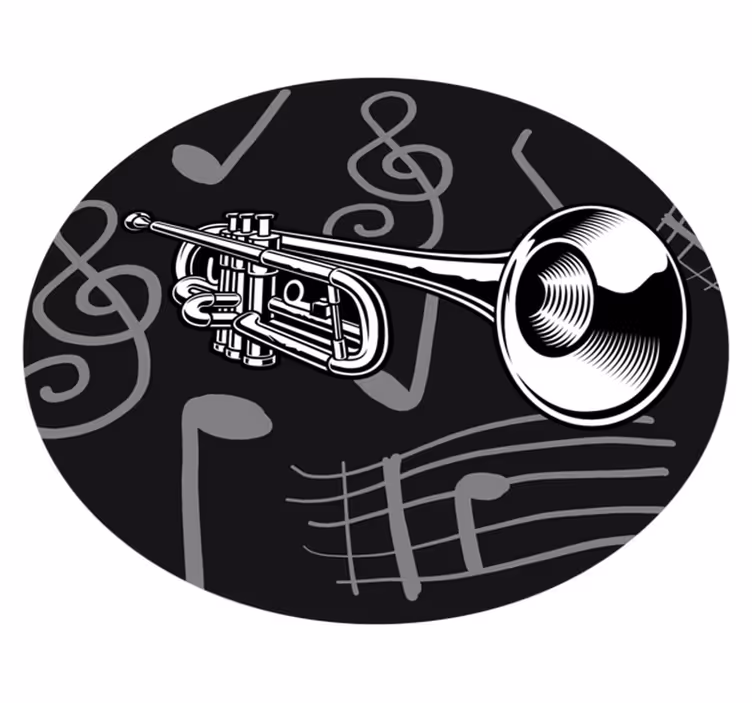 Okrągły dywan winylowy motyw instrumentu muzycznego - TenStickers