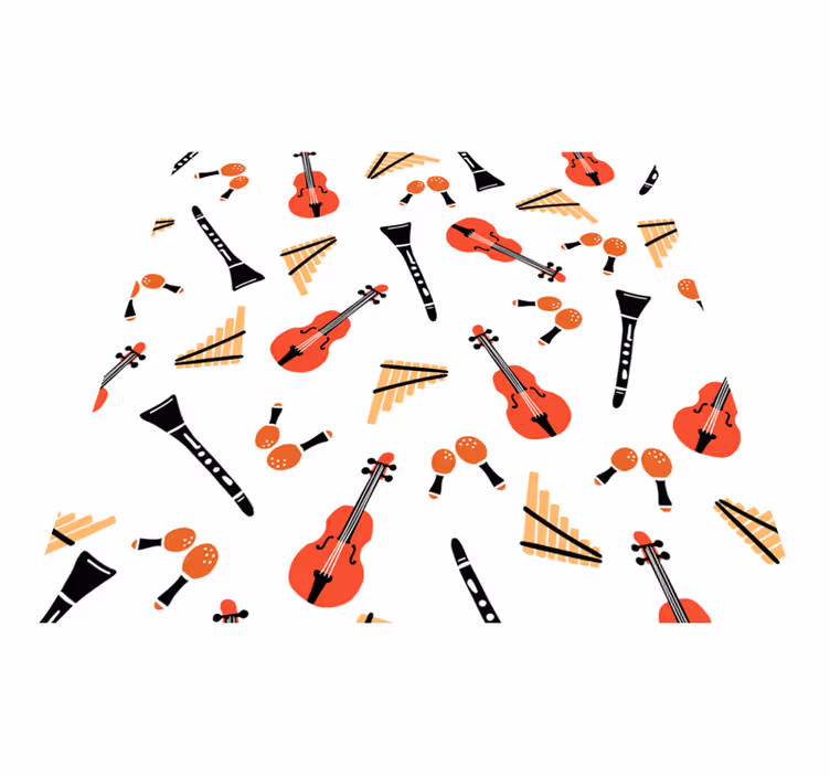 Dziecięcy dywan winylowy z motywami instrumentów muzycznych - TenStickers