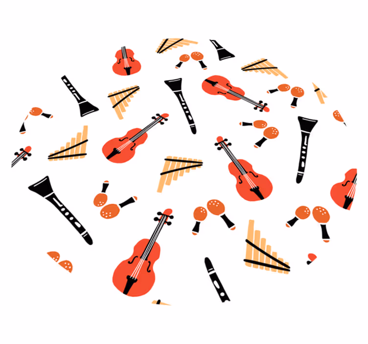 Dziecięcy dywan winylowy koncepcja instrumentu muzycznego - TenStickers