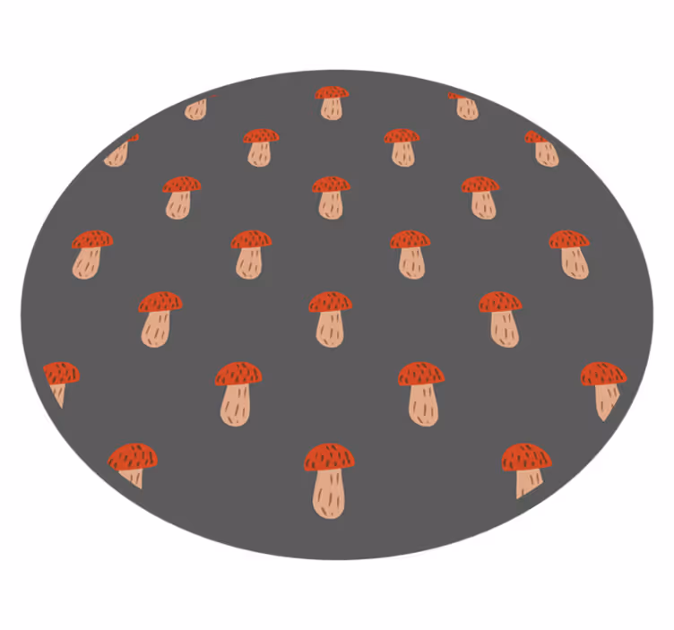 Dywan winylowy do kuchni okrągły z wzorem grzybkowym - TenStickers