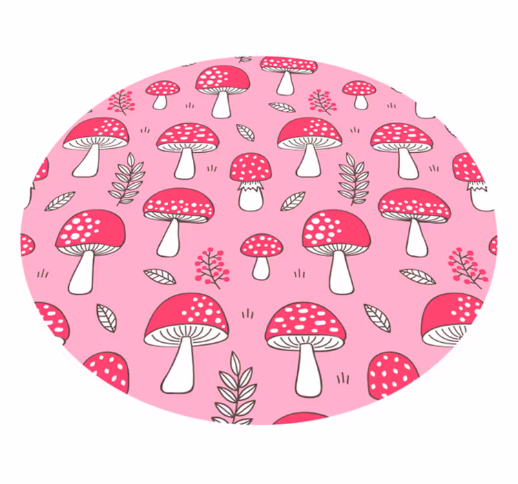 Dywan winylowy do kuchni urocza ilustracja grzyba - TenStickers