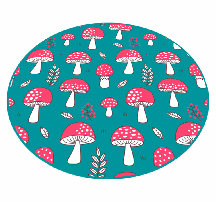 Dywan winylowy natura odjechany wzór grzybów - TenStickers