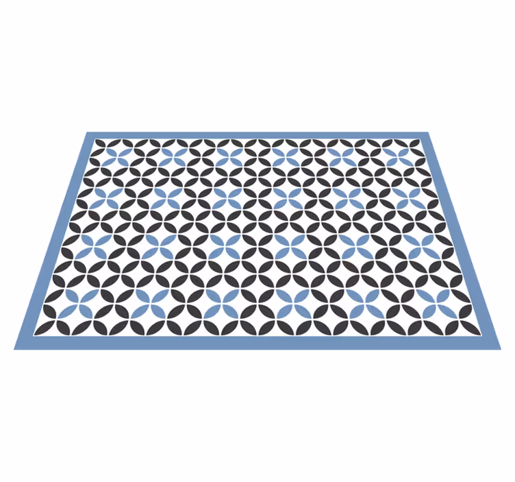 Dywan winylowy wzór geometryczny niebieski okrągły - TenStickers