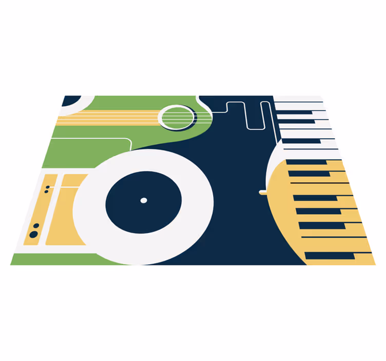 Prostokątny dywan winylowy motyw instrumentu muzycznego - TenStickers
