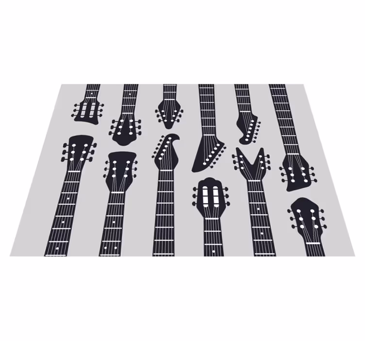 Dywan winylowy do salonu sylwetki gitar - TenStickers
