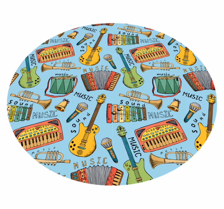 Dziecięcy dywan winylowy radość z instrumentów muzycznych - TenStickers