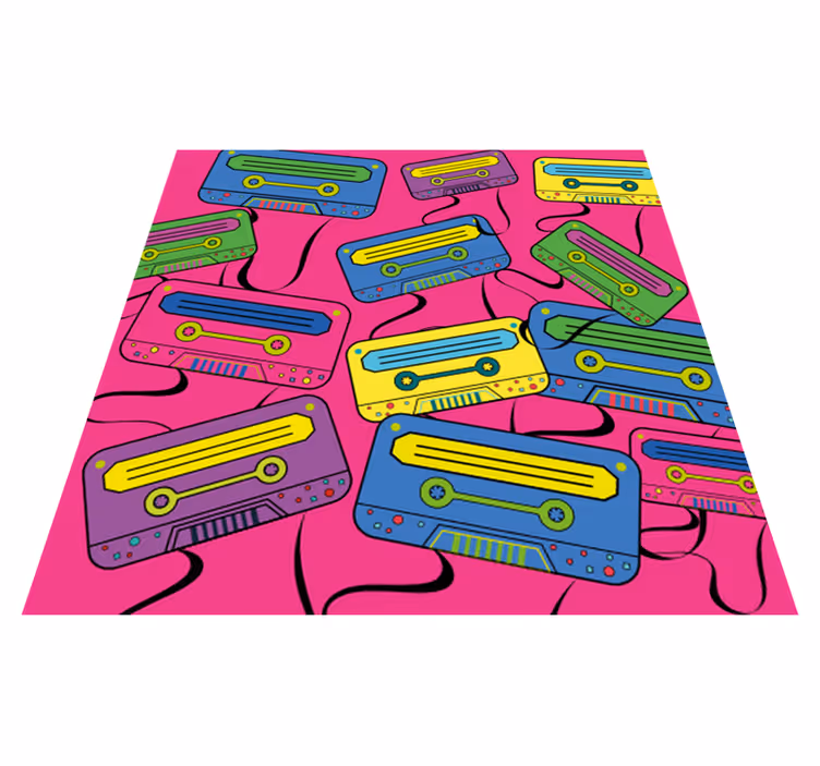 Dywan winylowy dla nastolatków żywe kasety magnetofonowe - TenStickers
