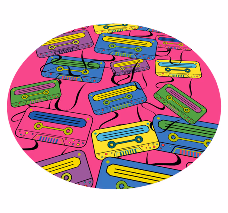 Dziecięcy dywan winylowy kolorowe kasety - TenStickers