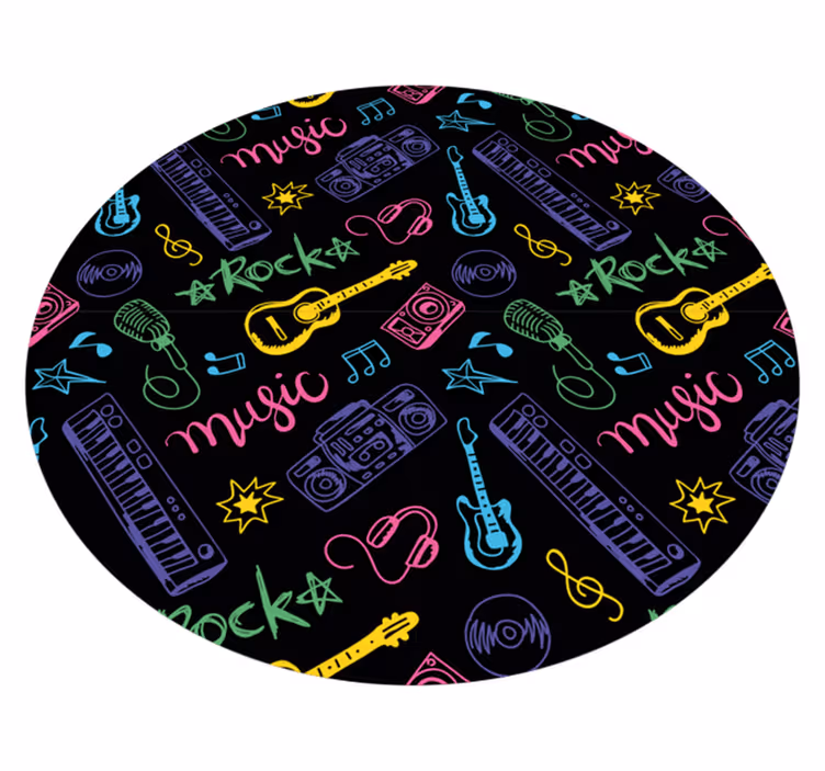 Dywan winylowy dla młodzieży motyw muzyczny w gitary - TenStickers