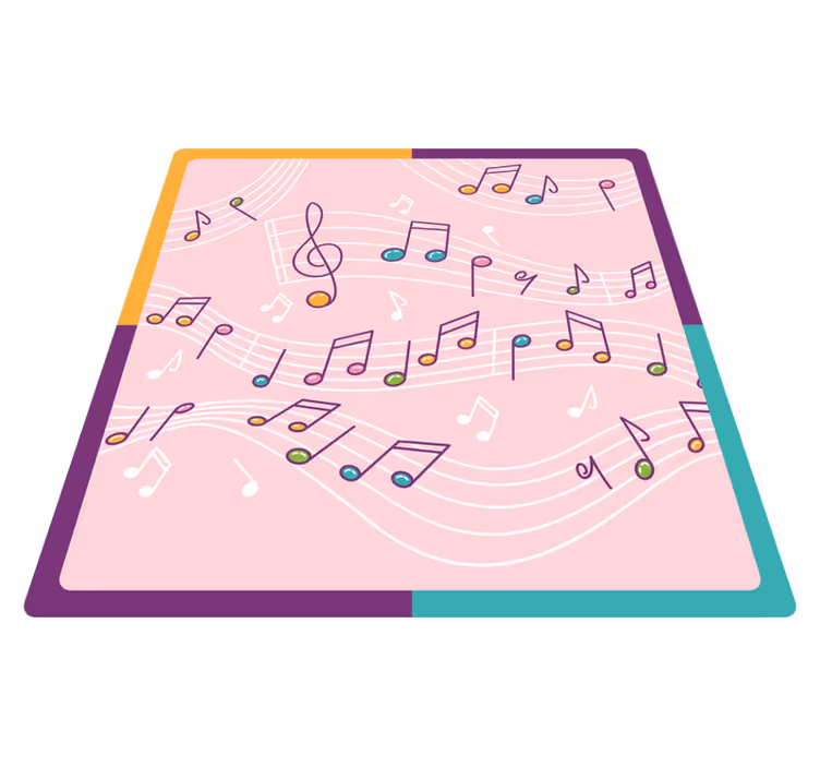 Dywan winylowy dla nastolatków motyw nut melodycznych - TenStickers