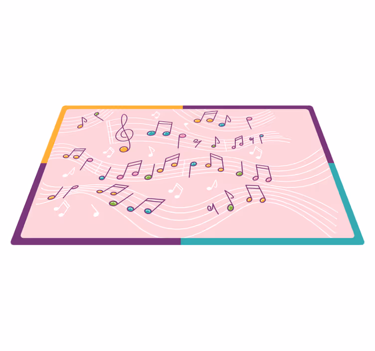Dywan winylowy dla nastolatków przepływ nut melodycznych - TenStickers