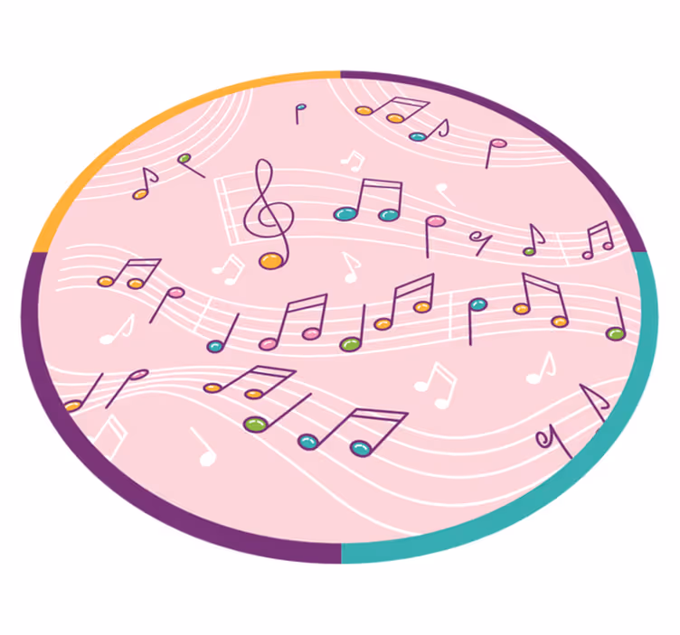 Dywan winylowy dla nastolatków motyw nut muzycznych - TenStickers