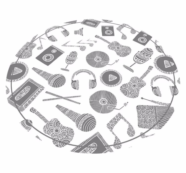 Dziecięcy dywan winylowy wzory instrumentów muzycznych - TenStickers
