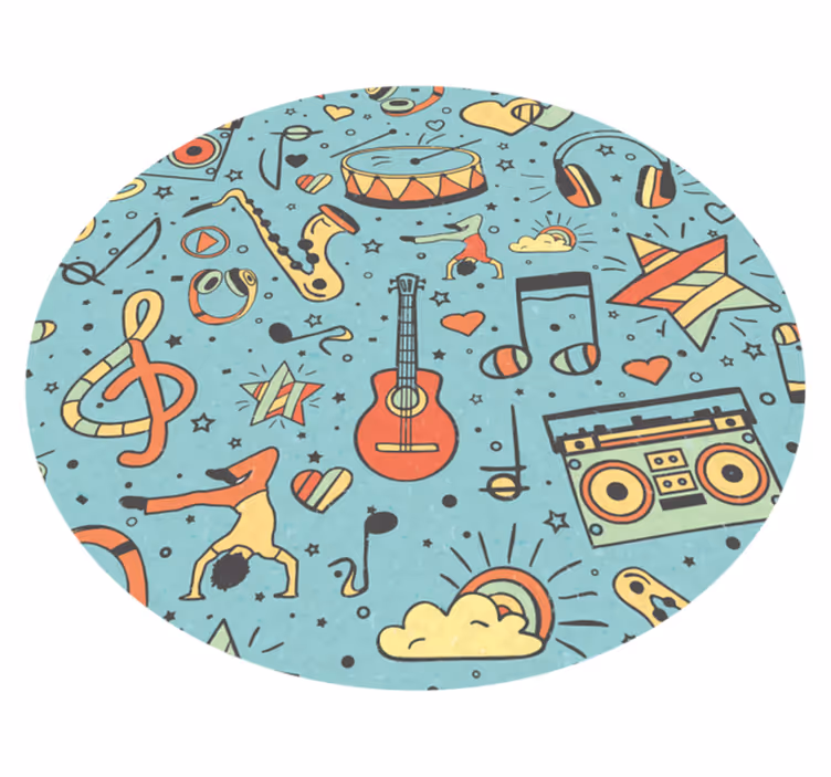 Dywan winylowy Kolorowy wzór vintage nuty - TenStickers