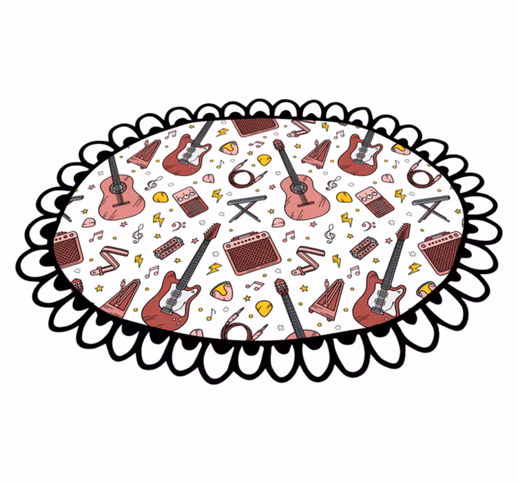 Dziecięcy dywan winylowy motyw elementów muzycznych - TenStickers