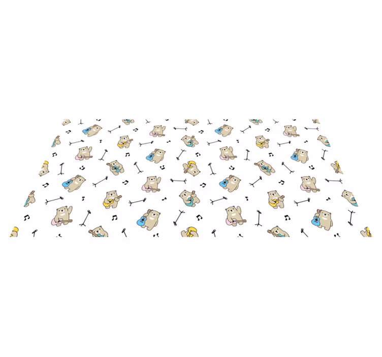 Dywan winylowy dziecięcy motyw muzyczny niedźwiedzi - TenStickers