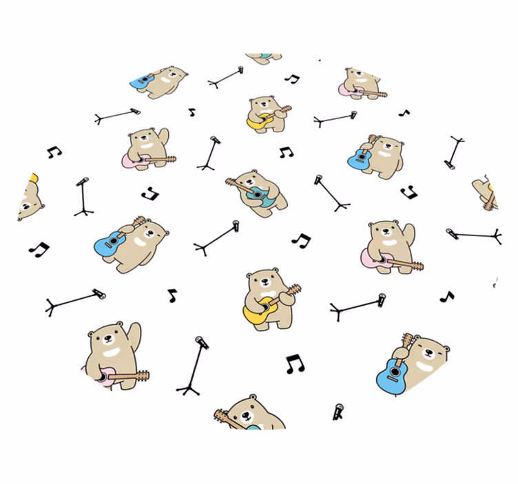 Dywan winylowy dziecięcy muzyczna zabawa z misiem - TenStickers