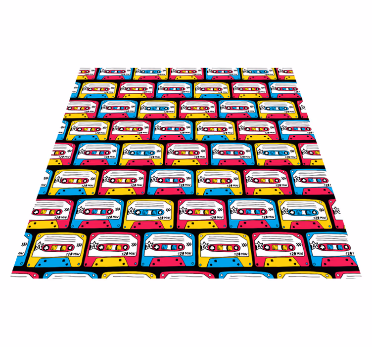 Dywan winylowy tekstura kasety audio retro - TenStickers