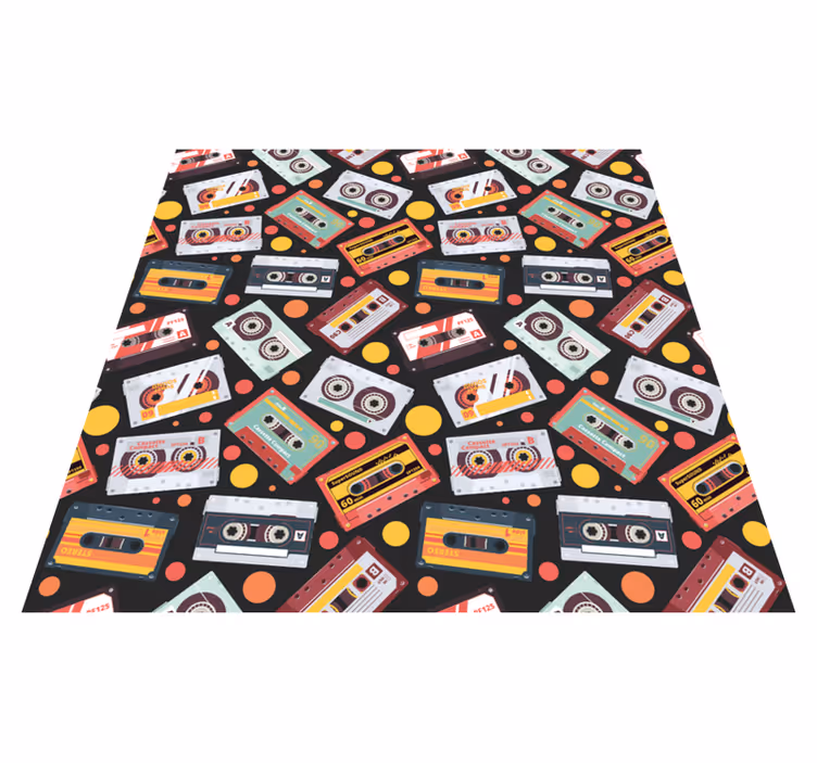 Dywan winylowy tekstura w stylu retro kasety - TenStickers