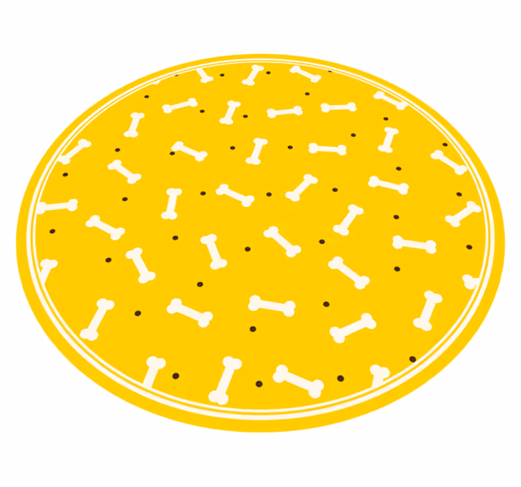Dywan winylowy zwierzęta w żółte kości - TenStickers