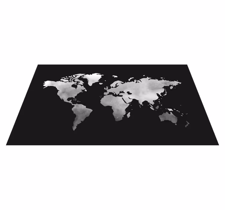 Dywan winylowy mapa świata efekt szarego metalu - TenStickers